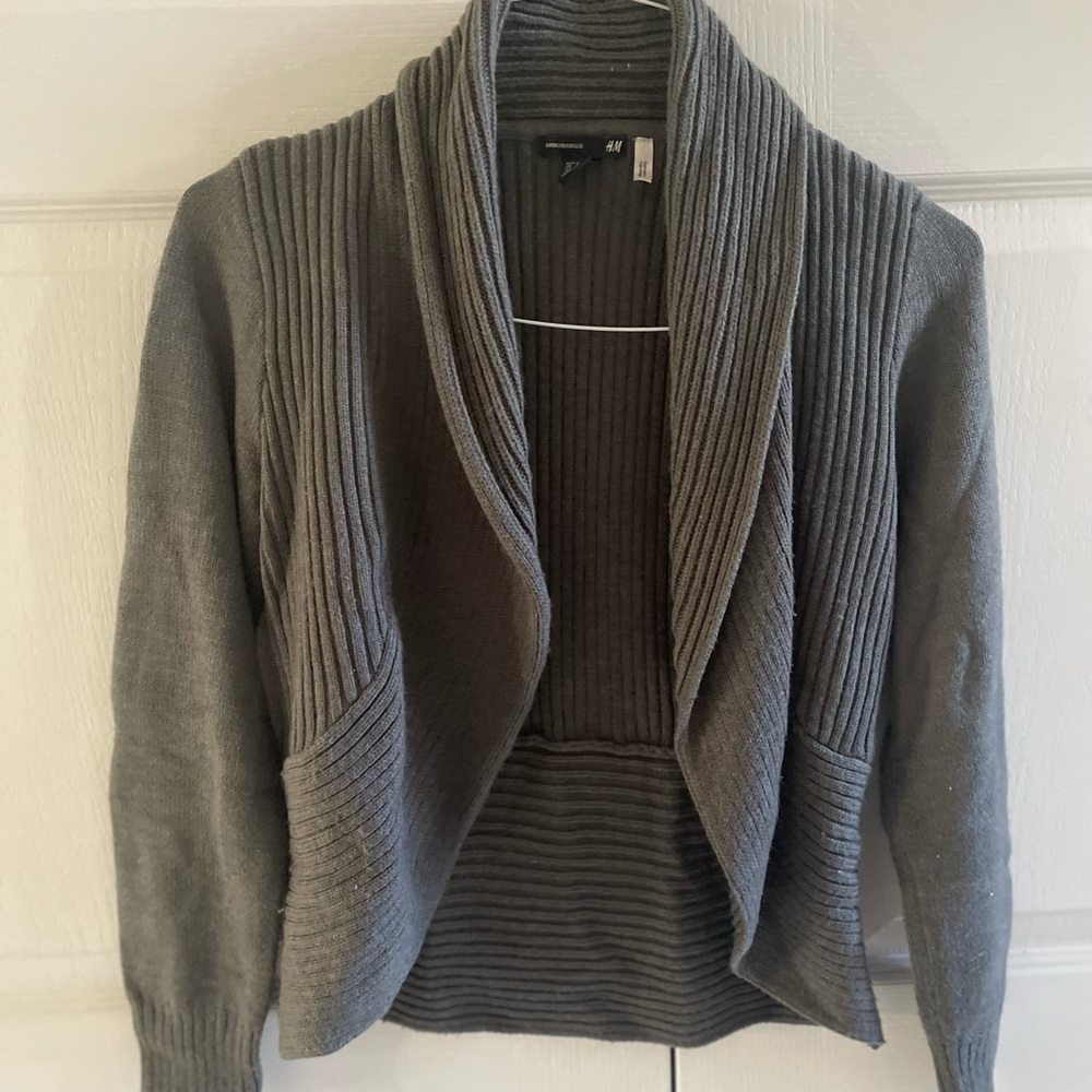 H&M Charcoal Ribbed Cardigan